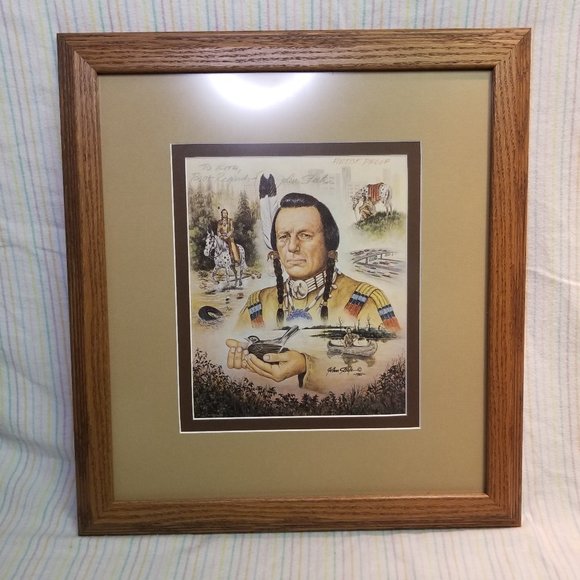 John Steele Accents Vintage 981 John Steele Iron Eyes Cody Framed Artist Proof Crying Indian